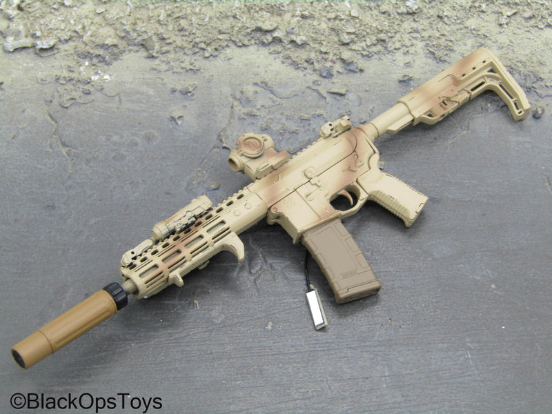 Load image into Gallery viewer, C.B.R.N. Assault Team - Tan M4 Assault Rifle w/Attachment Set
