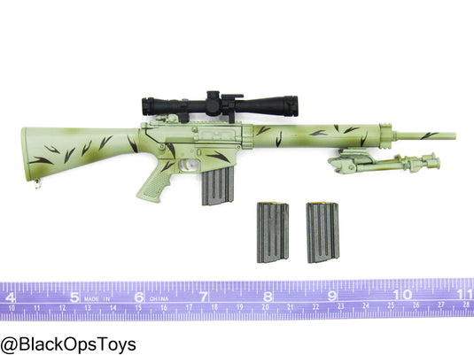 Camo SR25 Sniper Rifle w/Scope & Bipod