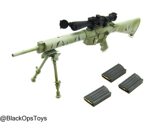 Camo SR25 Sniper Rifle w/Scope & Bipod