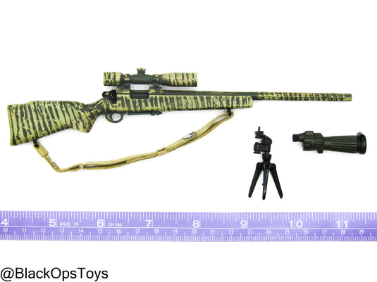 Camo Sniper Rifle w/Scope & Sling & Spotter Scope Set
