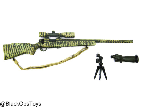 Camo Sniper Rifle w/Scope & Sling & Spotter Scope Set