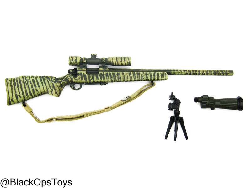 Load image into Gallery viewer, Camo Sniper Rifle w/Scope &amp; Sling &amp; Spotter Scope Set

