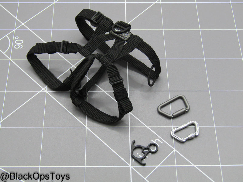 Load image into Gallery viewer, LAPD S.W.A.T. - Black Rappelling Harness w/Carabiners
