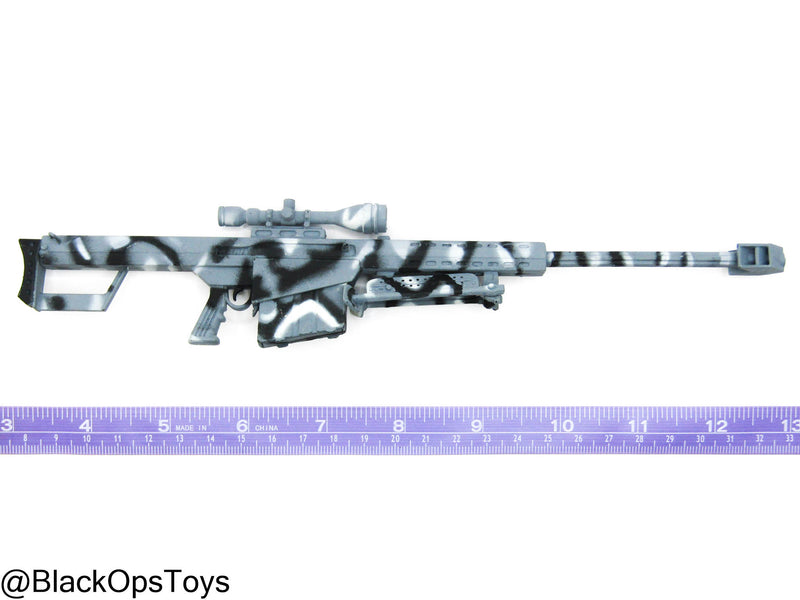 Load image into Gallery viewer, Winter Camo Barrett M82A1 .50 Cal Sniper Rifle w/Bipod

