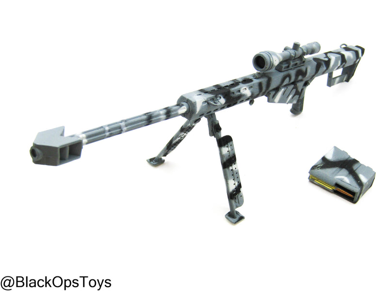 Load image into Gallery viewer, Winter Camo Barrett M82A1 .50 Cal Sniper Rifle w/Bipod
