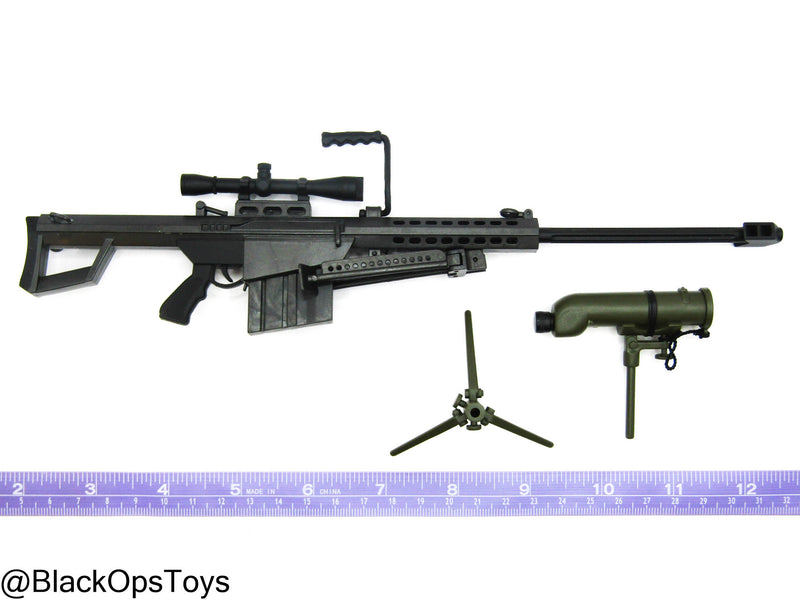 Load image into Gallery viewer, Barrett M82A1 .50 Cal Sniper Rifle w/Bipod &amp; Spotter Scope Set

