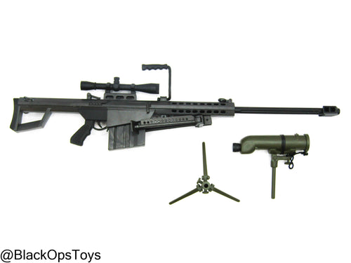 Barrett M82A1 .50 Cal Sniper Rifle w/Bipod & Spotter Scope Set