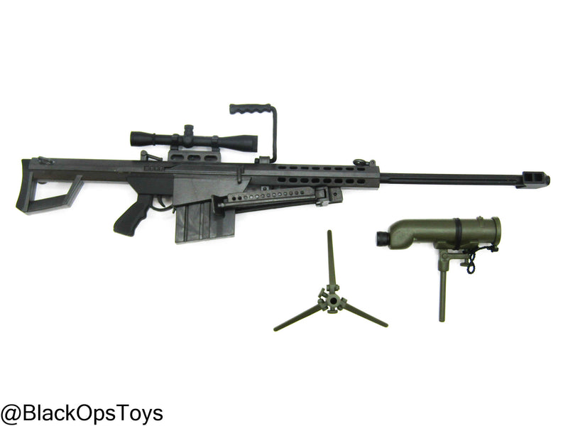 Load image into Gallery viewer, Barrett M82A1 .50 Cal Sniper Rifle w/Bipod &amp; Spotter Scope Set
