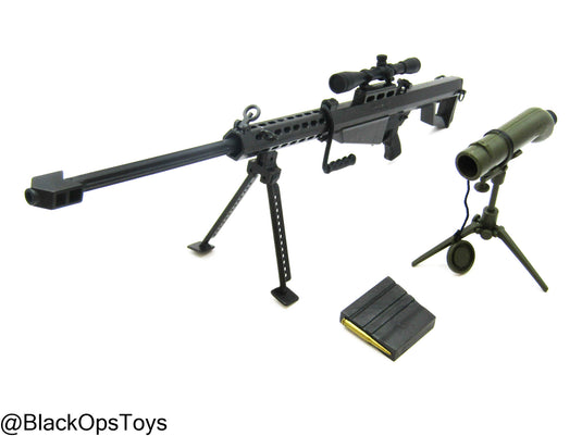 Barrett M82A1 .50 Cal Sniper Rifle w/Bipod & Spotter Scope Set