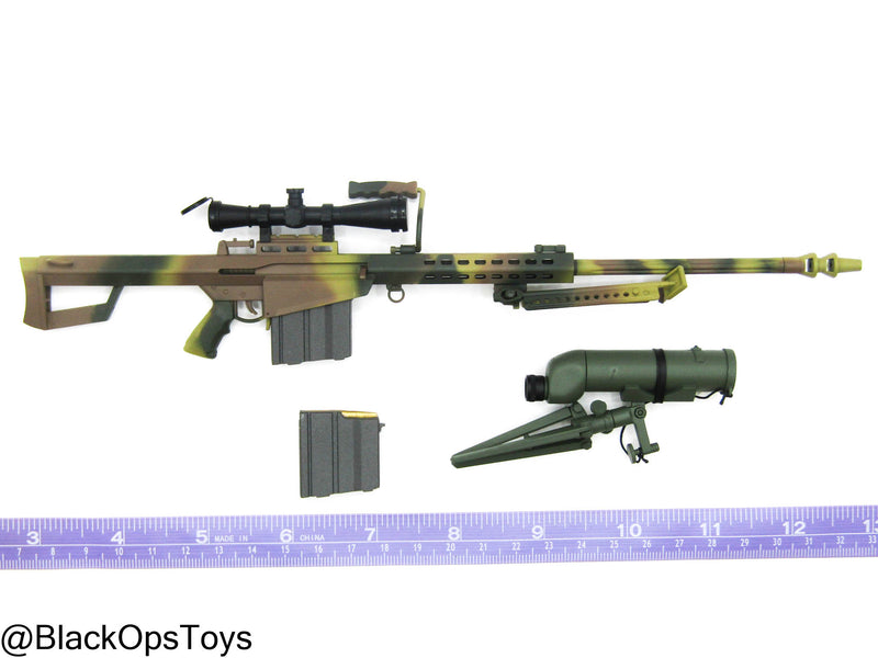 Load image into Gallery viewer, Camo Barrett M82A1 .50 Cal Sniper Rifle w/Bipod &amp; Spotter Scope Set

