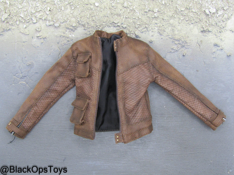 Load image into Gallery viewer, Red Knight - Brown Leather Like Jacket
