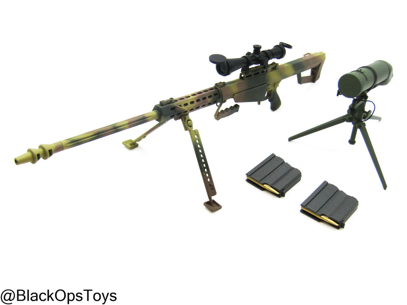 Load image into Gallery viewer, Camo Barrett M82A1 .50 Cal Sniper Rifle w/Bipod &amp; Spotter Scope Set
