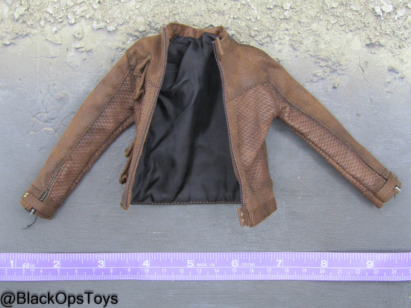 Load image into Gallery viewer, Red Knight - Brown Leather Like Jacket
