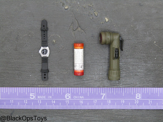 Angled Flashlight, Flare, & Watch Set