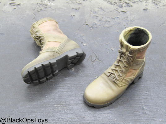 Weathered Tan Combat Boots (Foot Type)