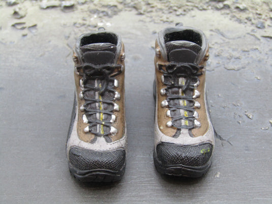 Brown, Grey & Black Combat Boots (Peg Type)
