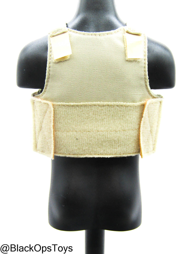 Load image into Gallery viewer, FDE Tan Body Armor w/American Flag Patch &amp; Triple Cell Pistol Mag Pouch
