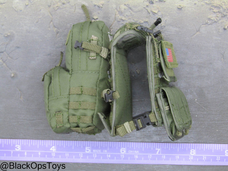 Load image into Gallery viewer, OD Green MOLLE Plate Carrier w/Pouch Set &amp; Assault Pack
