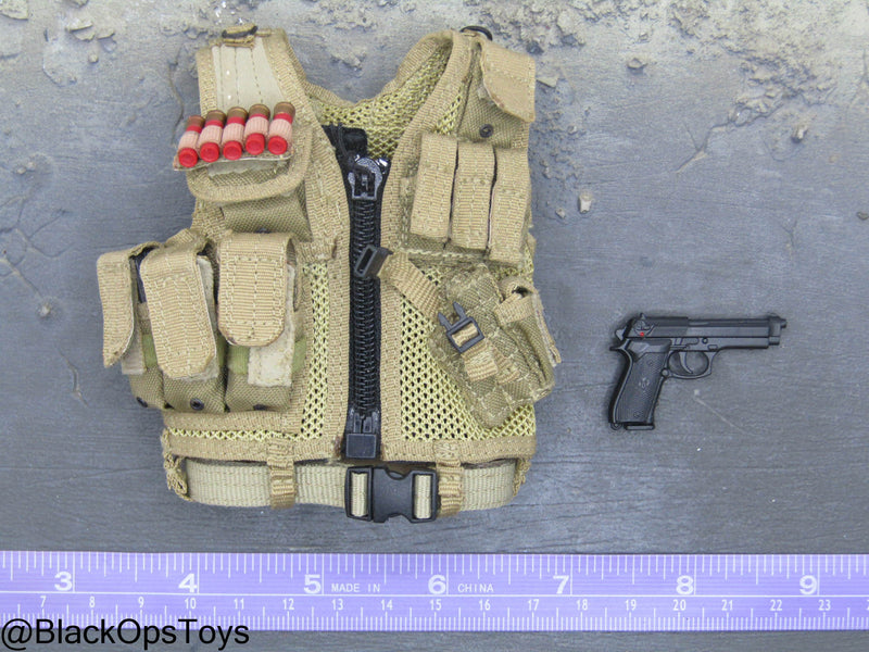 Load image into Gallery viewer, FDE Tan Survival Vest w/Pistol
