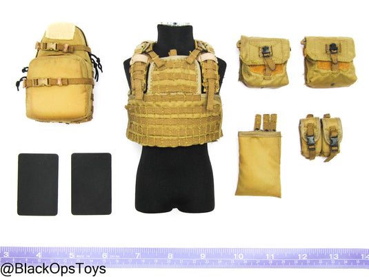 Coyote Tan MOLLE Plate Carrier w/Pouch Set & Assault Pack