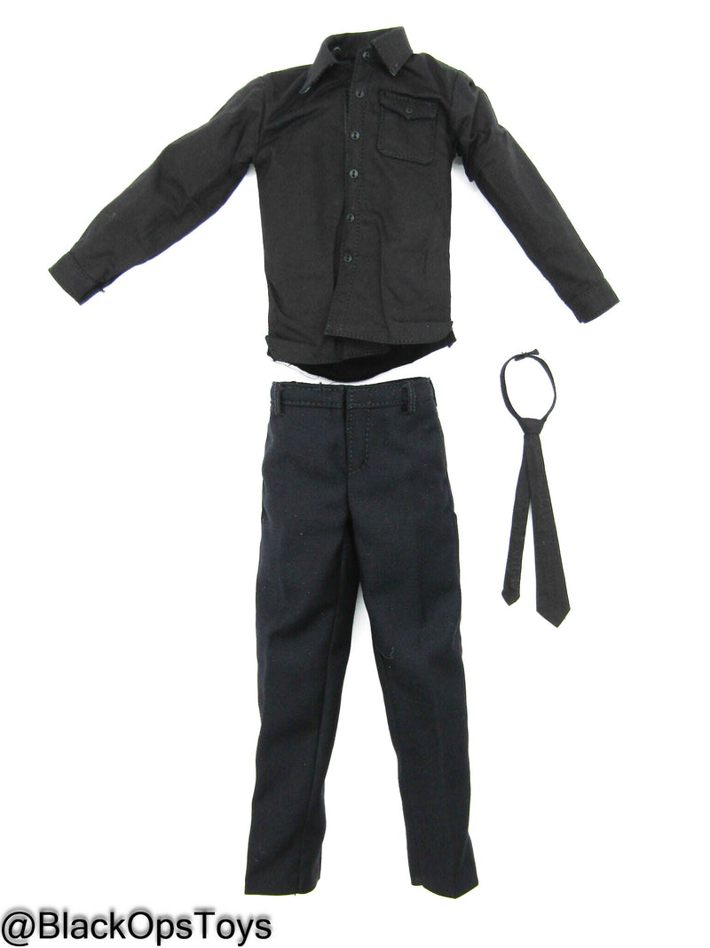 Load image into Gallery viewer, WWII - US Navy Commander - Black Dress Shirt w/Slacks &amp; Tie
