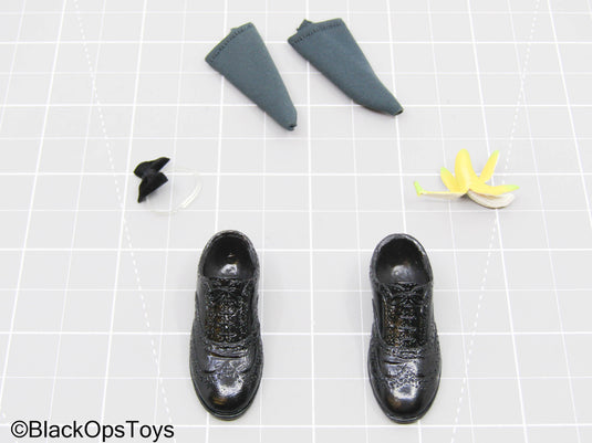Black Dress Shoes w/Socks, Bowtie, & Peeled Banana (Peg Type)