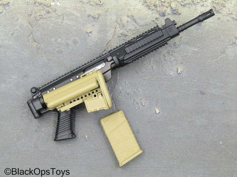 Load image into Gallery viewer, PMC - Black &amp; Tan SA-58 Rifle w/Folding Stock
