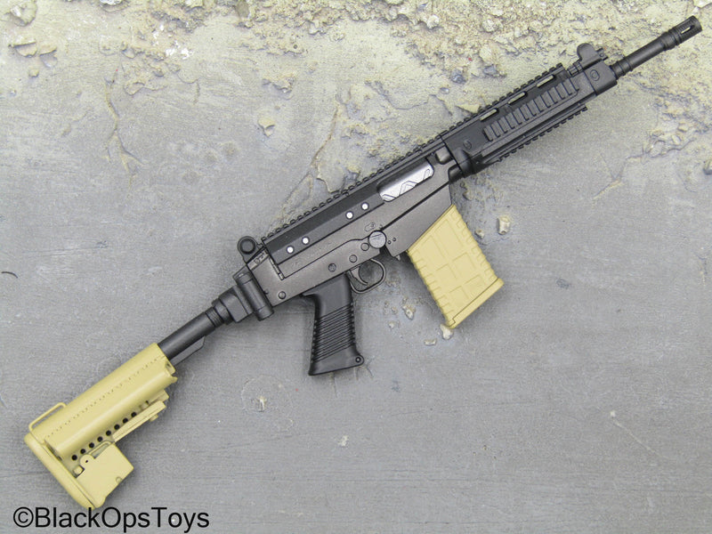 Load image into Gallery viewer, PMC - Black &amp; Tan SA-58 Rifle w/Folding Stock
