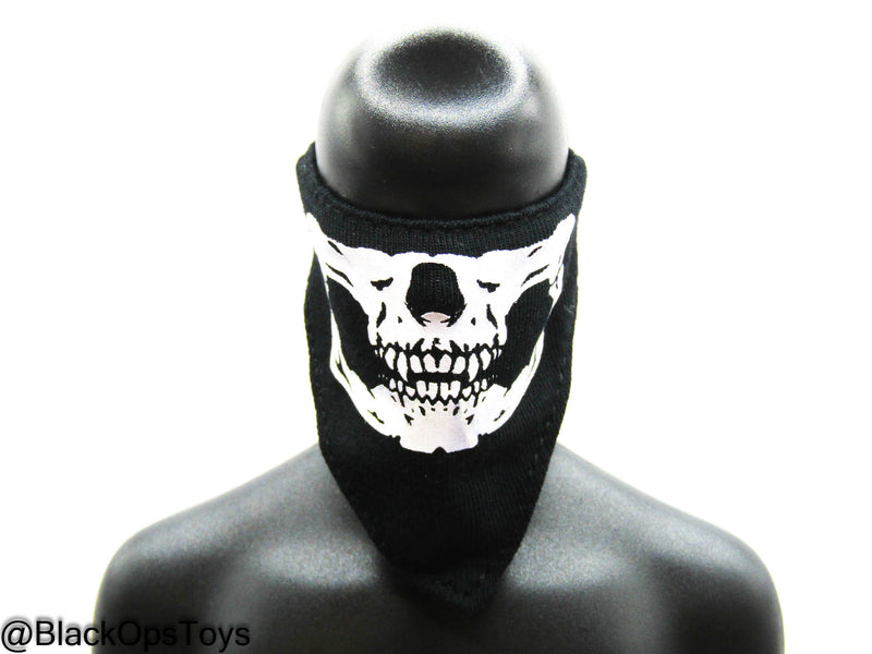 Load image into Gallery viewer, Black Skull Bandana w/Hook &amp; Loop Type 1
