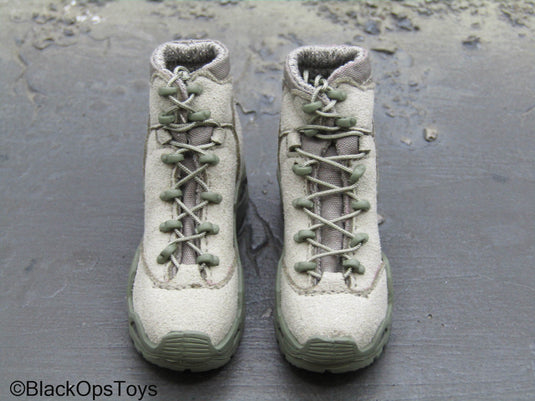 French Commandement - Green & Grey Combat Boots (Peg Type)