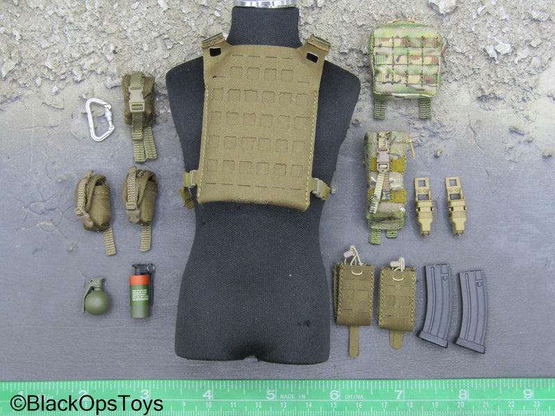 Load image into Gallery viewer, French Commandement - Tan MOLLE Body Armor Vest w/Pouch &amp; Gear Set
