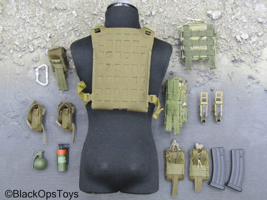 French Commandement - Tan MOLLE Body Armor Vest w/Pouch & Gear Set