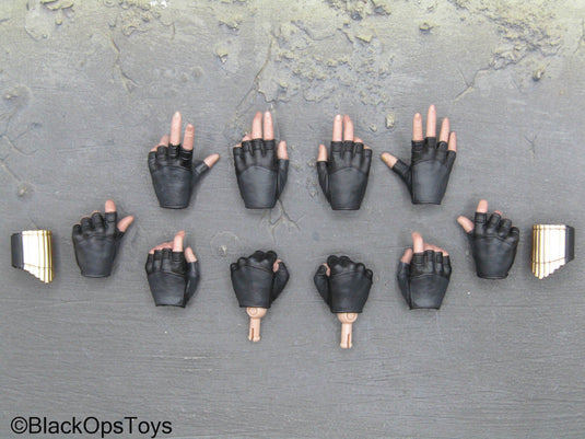 Black Widow - Natasha Romanov - Female Black Fingerless Gloved Hand Set