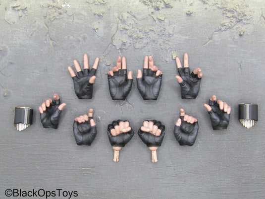 Black Widow - Natasha Romanov - Female Black Fingerless Gloved Hand Set