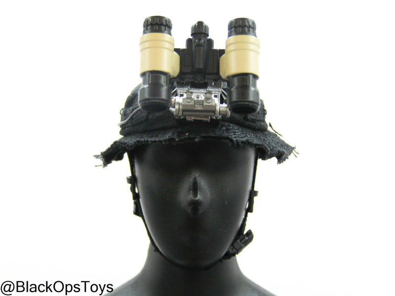 Load image into Gallery viewer, HRT Minuteman - Black Boonie Hat w/NVG &amp; Communications Set
