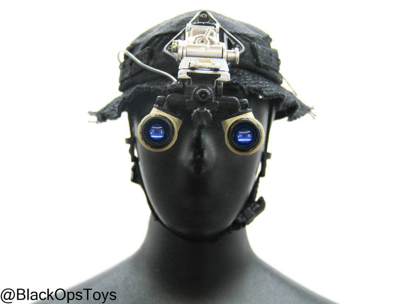 Load image into Gallery viewer, HRT Minuteman - Black Boonie Hat w/NVG &amp; Communications Set
