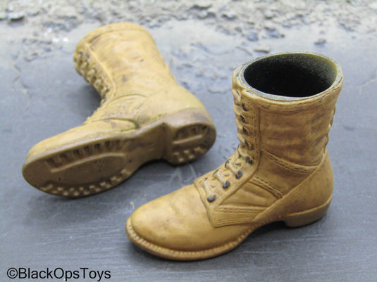British - Tan Weathered Combat Boots (Foot Type)