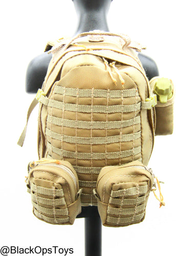 Coyote Tan MOLLE Backpack w/Pouch & Canteen Set