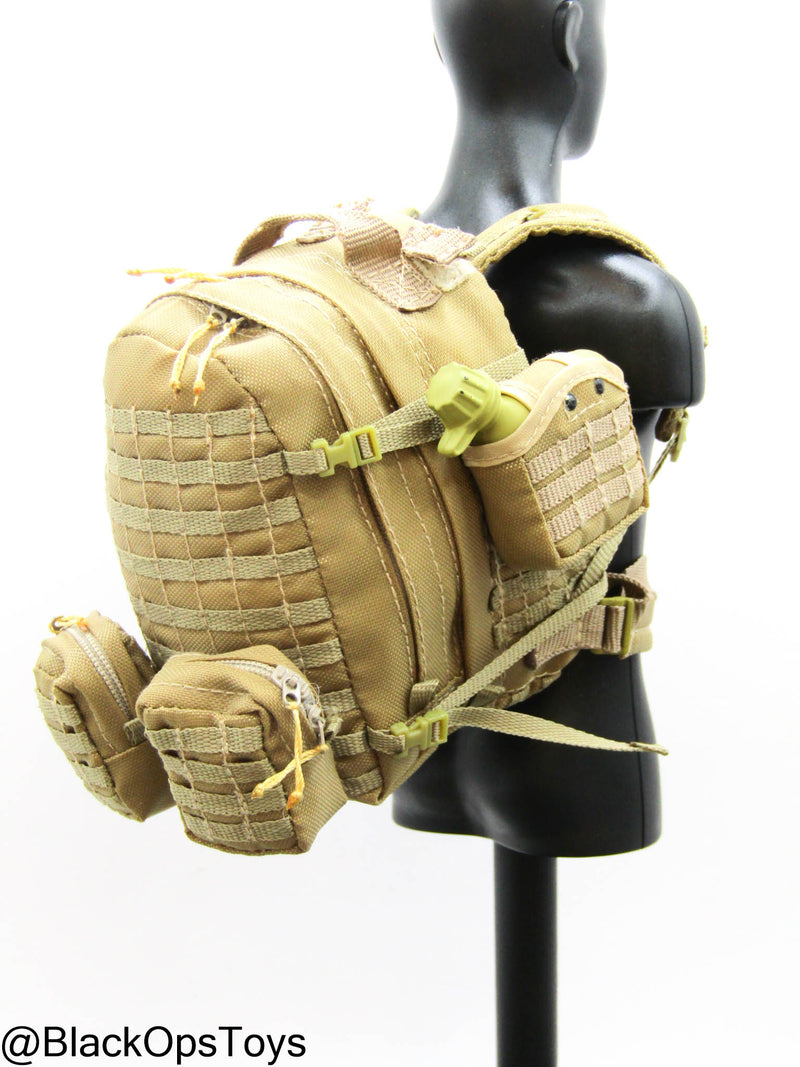 Load image into Gallery viewer, Coyote Tan MOLLE Backpack w/Pouch &amp; Canteen Set
