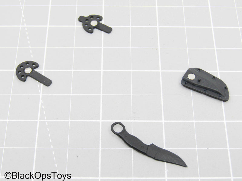 Load image into Gallery viewer, Custom 3D Black Knife w/Magnetic Sheath &amp; MOLLE Clips
