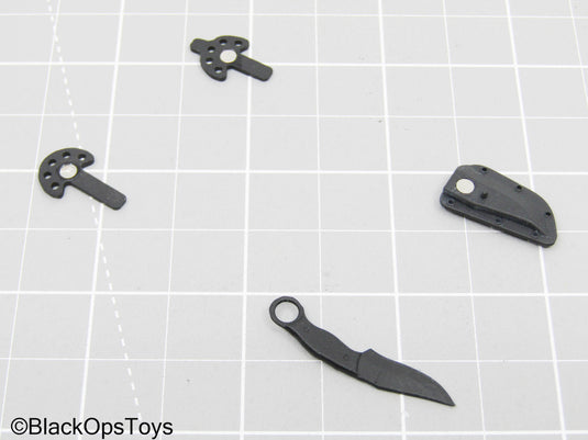 Custom 3D Black Knife w/Magnetic Sheath & MOLLE Clips