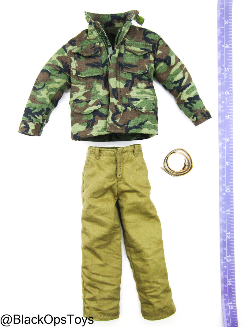 Load image into Gallery viewer, PMC - Woodland Combat Jacket &amp; Coyote Tan Pants Uniform Set
