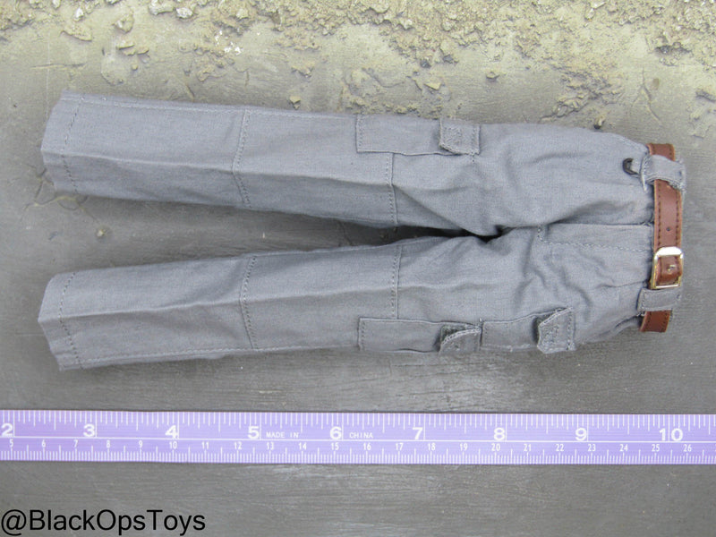 Load image into Gallery viewer, PMC - Wolf Gray Combat Pants w/Brown Leather Like Belt
