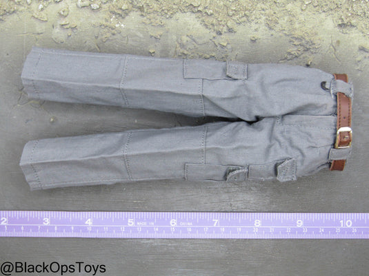 PMC - Wolf Gray Combat Pants w/Brown Leather Like Belt