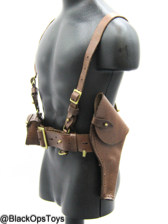 WWI - British Colonel Mackenzie - Metal Revolver w/Leather Belt