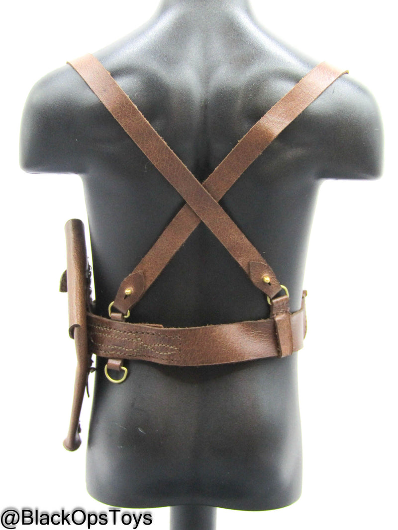 Load image into Gallery viewer, WWI - British Colonel Mackenzie - Metal Revolver w/Leather Belt
