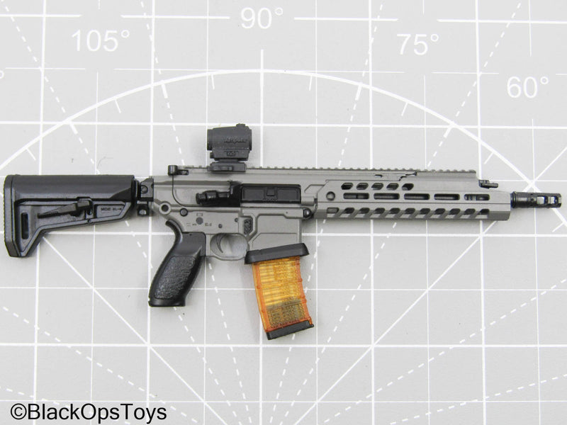 Load image into Gallery viewer, Custom 3D Red Dot Scope w/Riser Mount &amp; Blue Lens
