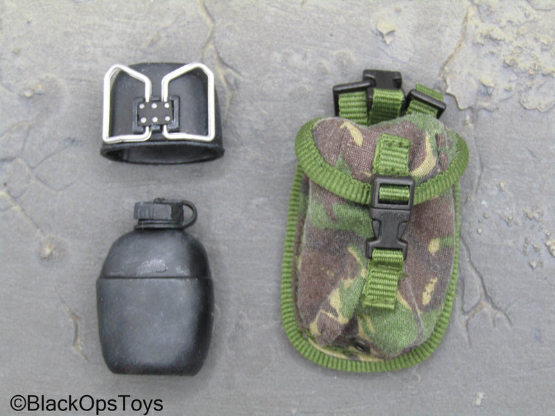 Load image into Gallery viewer, British - Woodland DPM Camo Canteen Pouch w/Black Canteen
