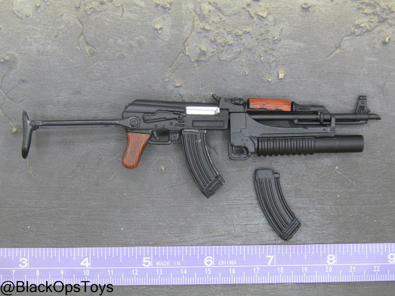 Load image into Gallery viewer, Metal AK47 w/Folding Stock &amp; Grenade Launcher
