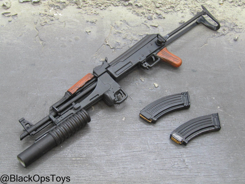Load image into Gallery viewer, Metal AK47 w/Folding Stock &amp; Grenade Launcher
